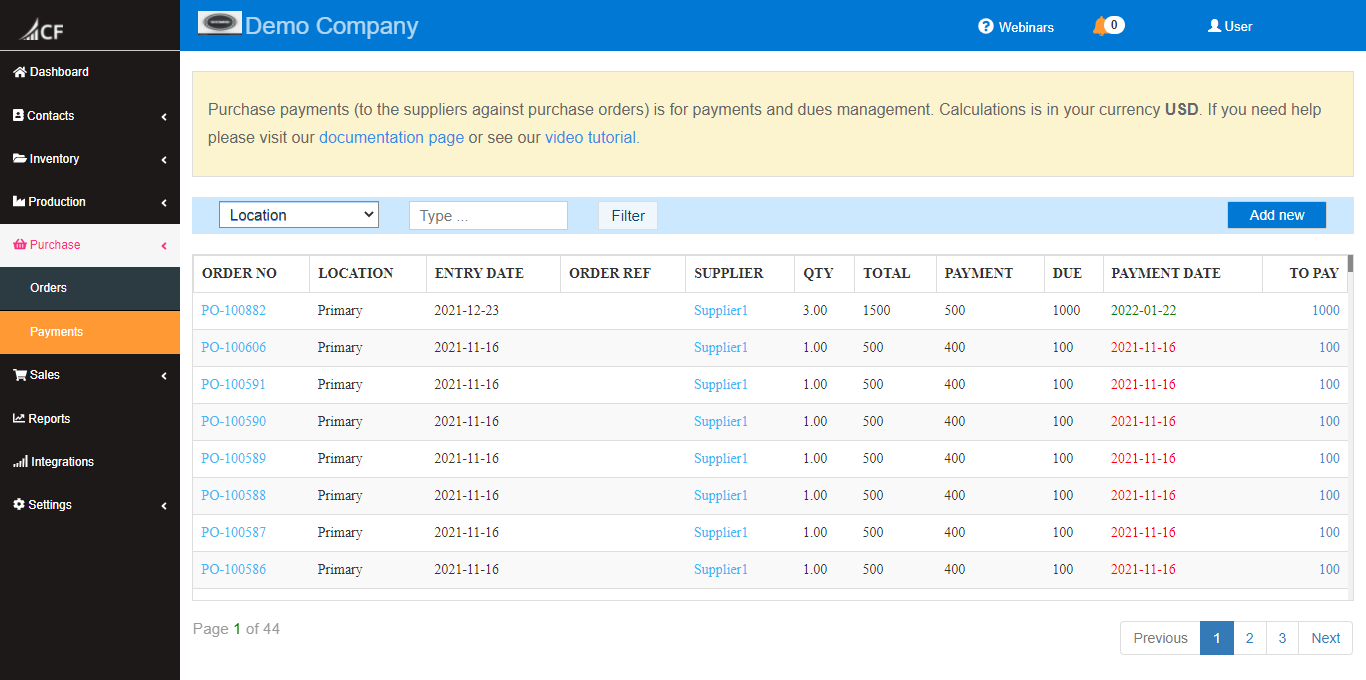 Cash Flow Inventory : Inventory Management Software Purchase Billing And Payments Against Orders