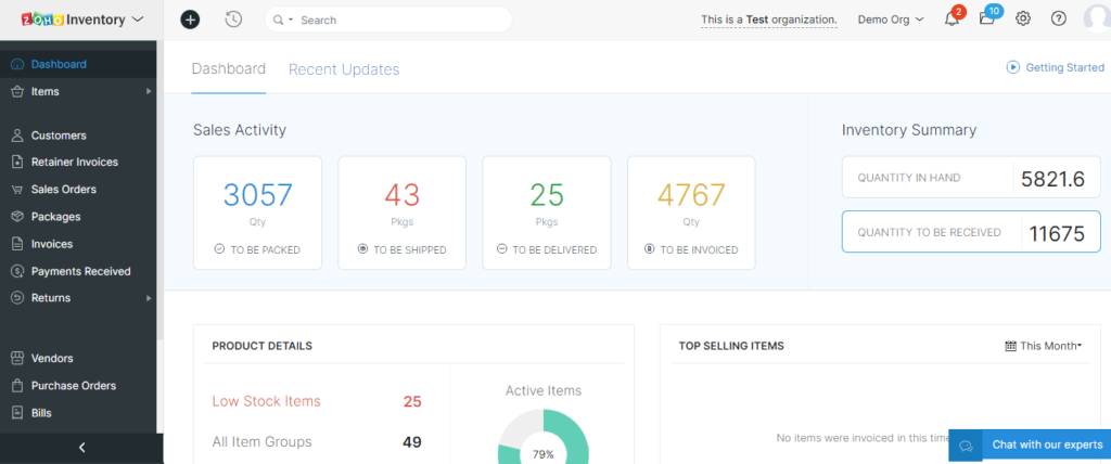 Creation of Items & Item Groups in Zoho Inventory